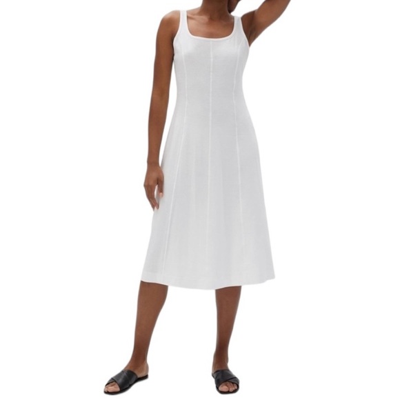 Everlane Dresses & Skirts - Everlane | The Luxe Cotton Seamed White Midi Dress size Small